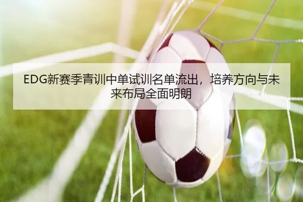 EDG新赛季青训中单试训名单流出，培养方向与未来布局全面明朗